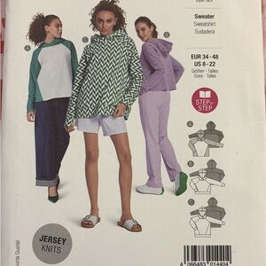 BN UNCUT BURDA 5828 SWEATSHIRT SEWING PATTERN